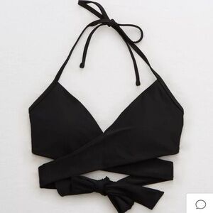 Black Wrap Bikini Top with two bottoms